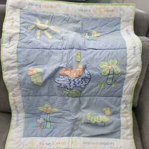 NWOT - 100% Cotton Embroidered Baby Quilt Blanket Crib Bedding